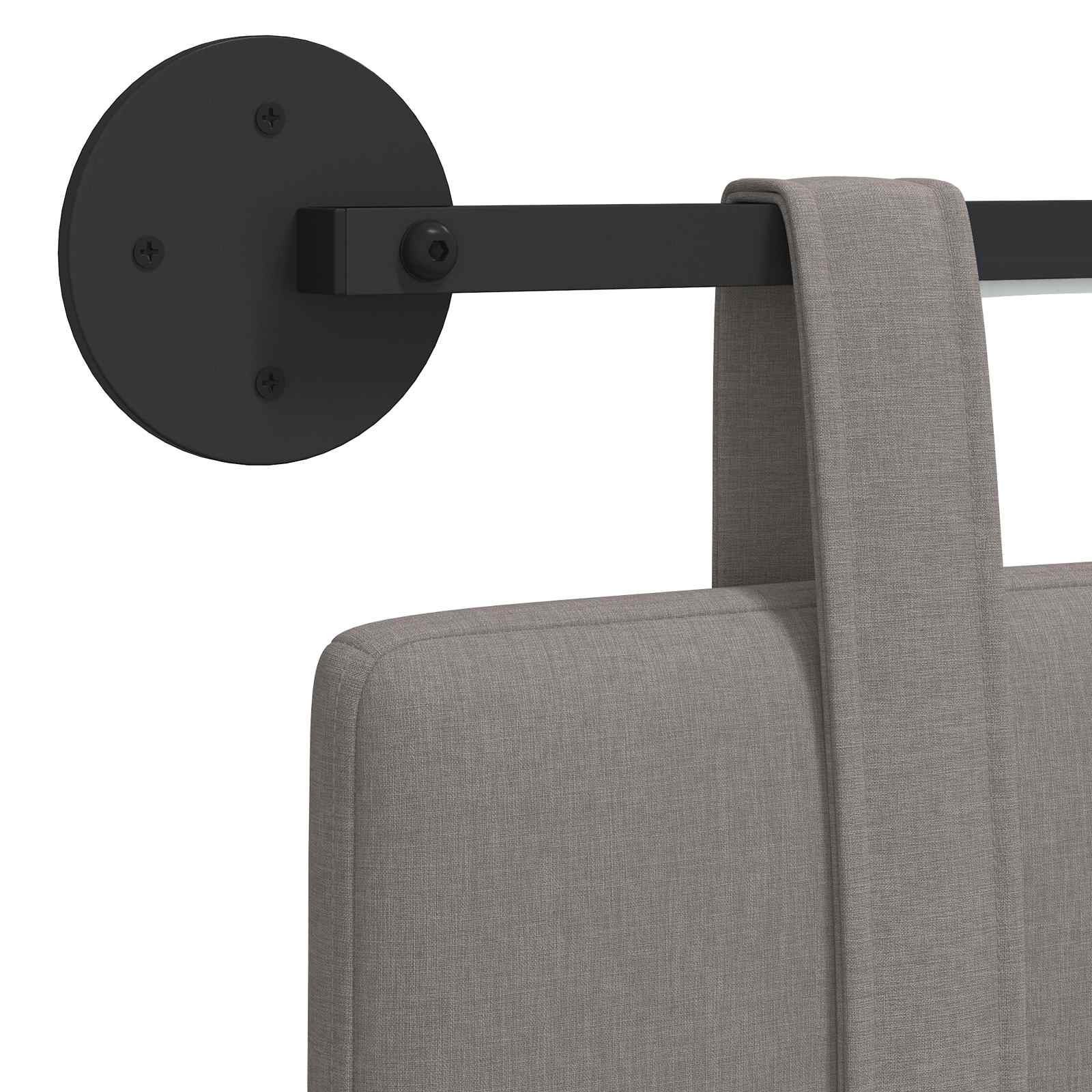 Hängendes Kopfteil Mit LED Licht Taupe Stoff