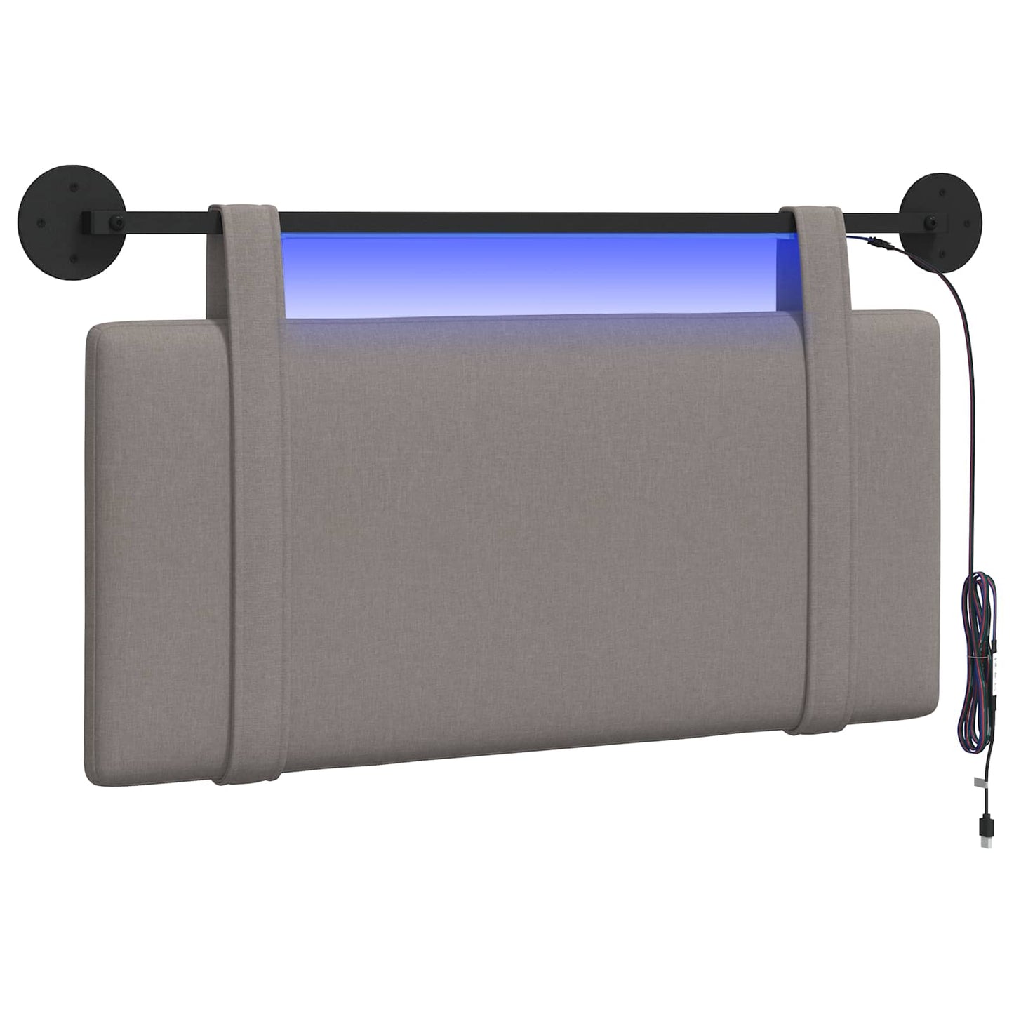 Hängendes Kopfteil Mit LED Licht Taupe Stoff