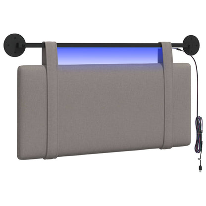 Hängendes Kopfteil Mit LED Licht Taupe Stoff