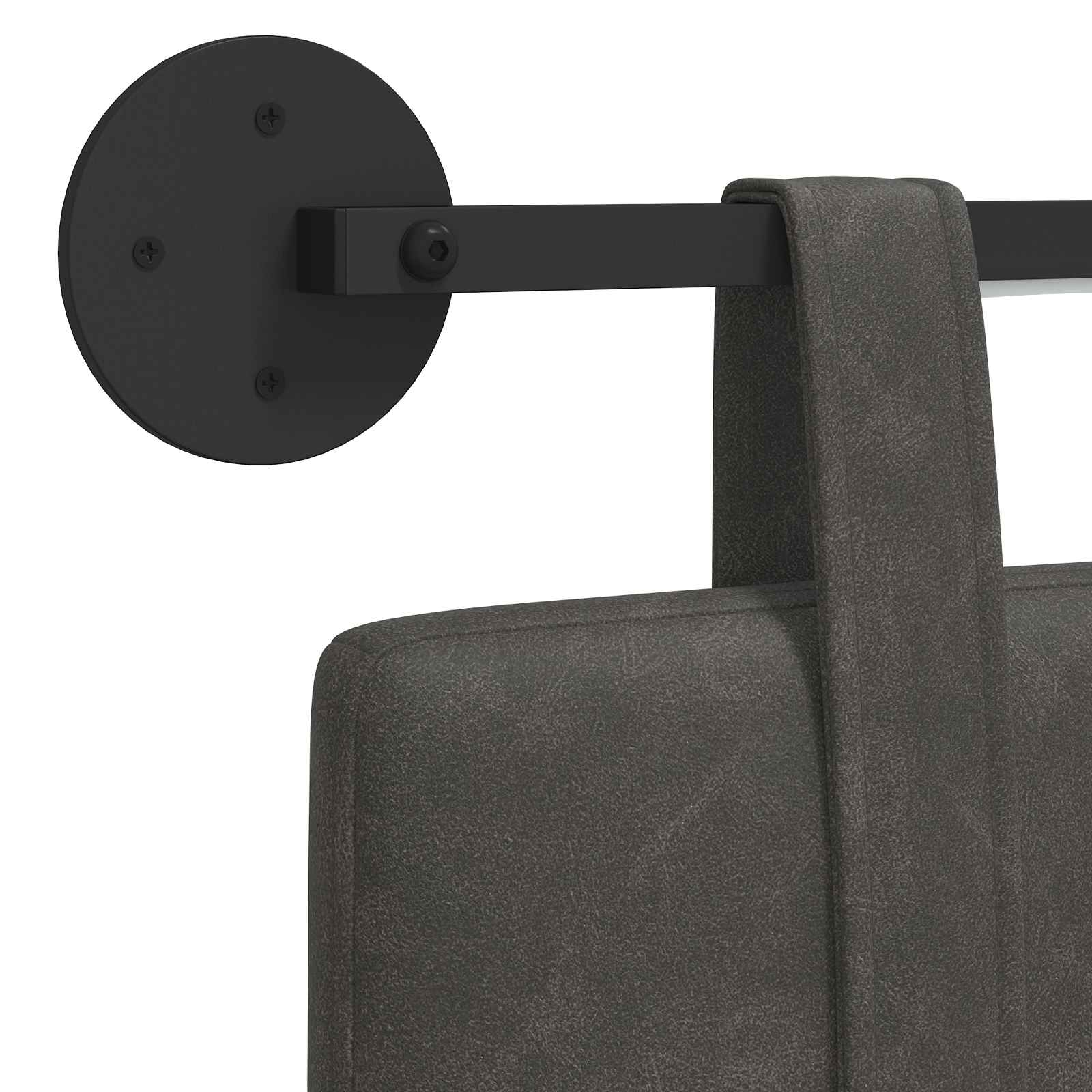 Hängendes Kopfteil Mit LED Licht Schwarz Antikes PU