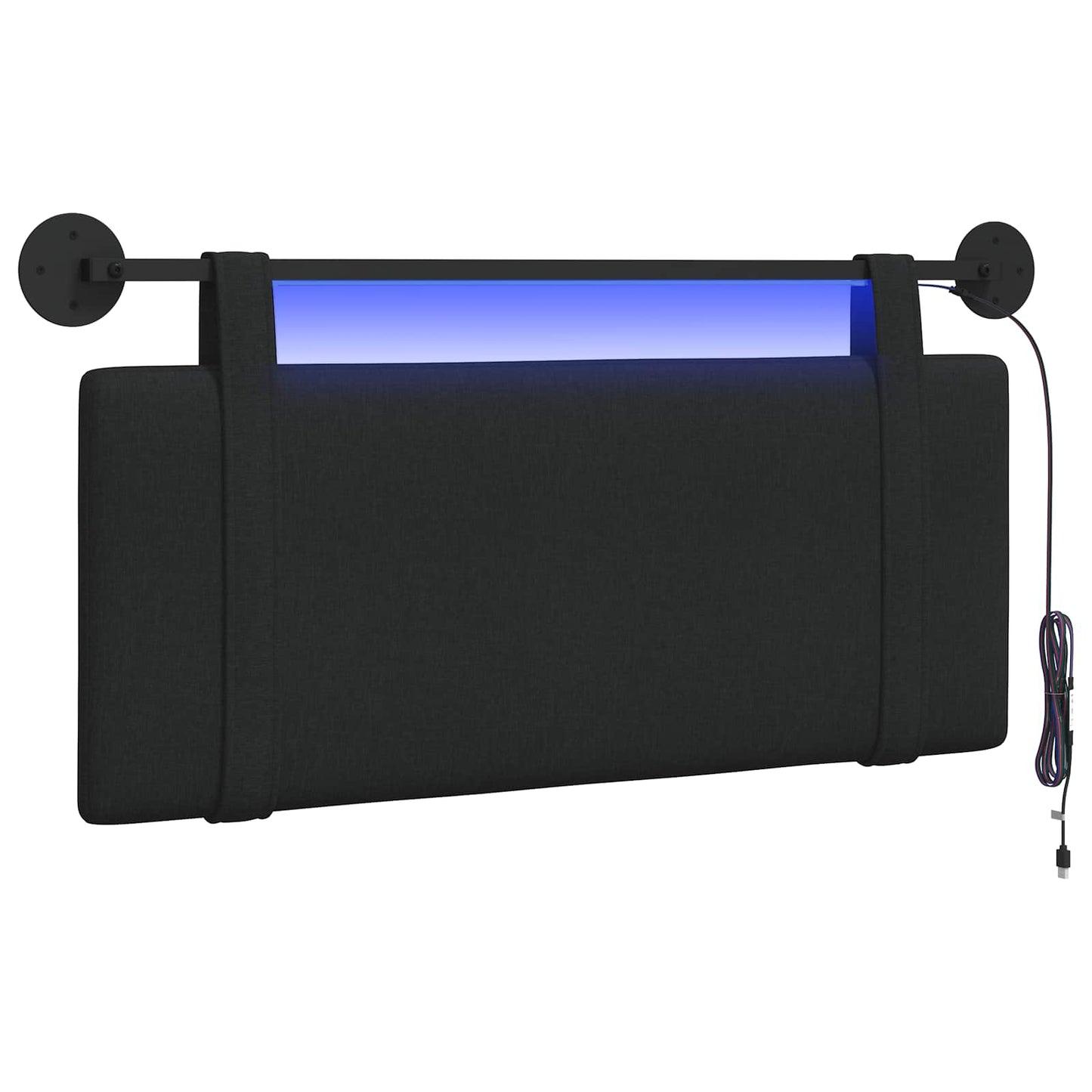 Hängendes Kopfteil Mit LED Licht Schwarz Stoff