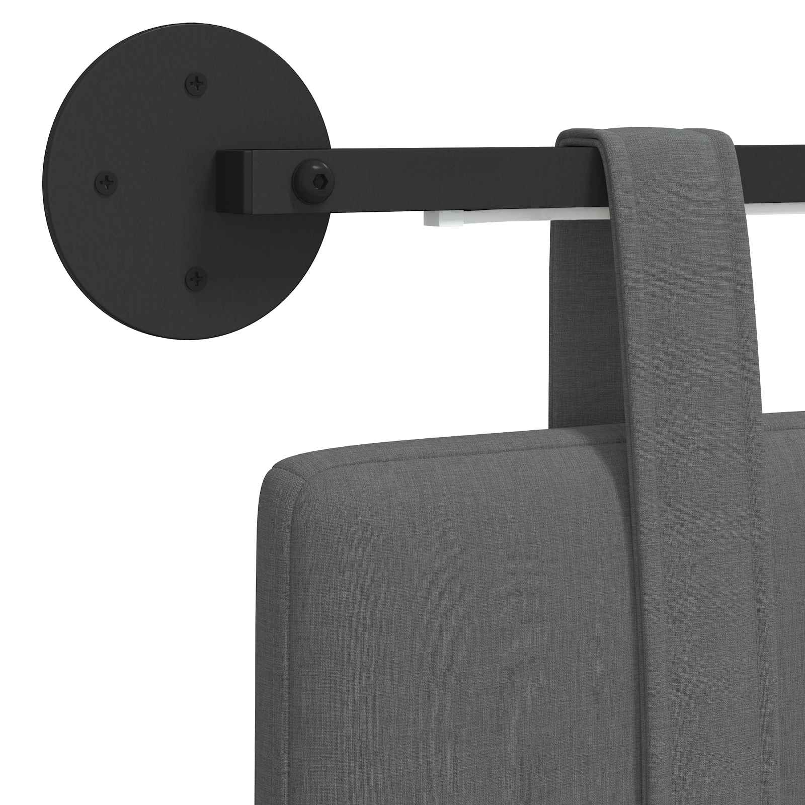 Hängendes Kopfteil Mit LED Licht Dunkelgrau Stoff