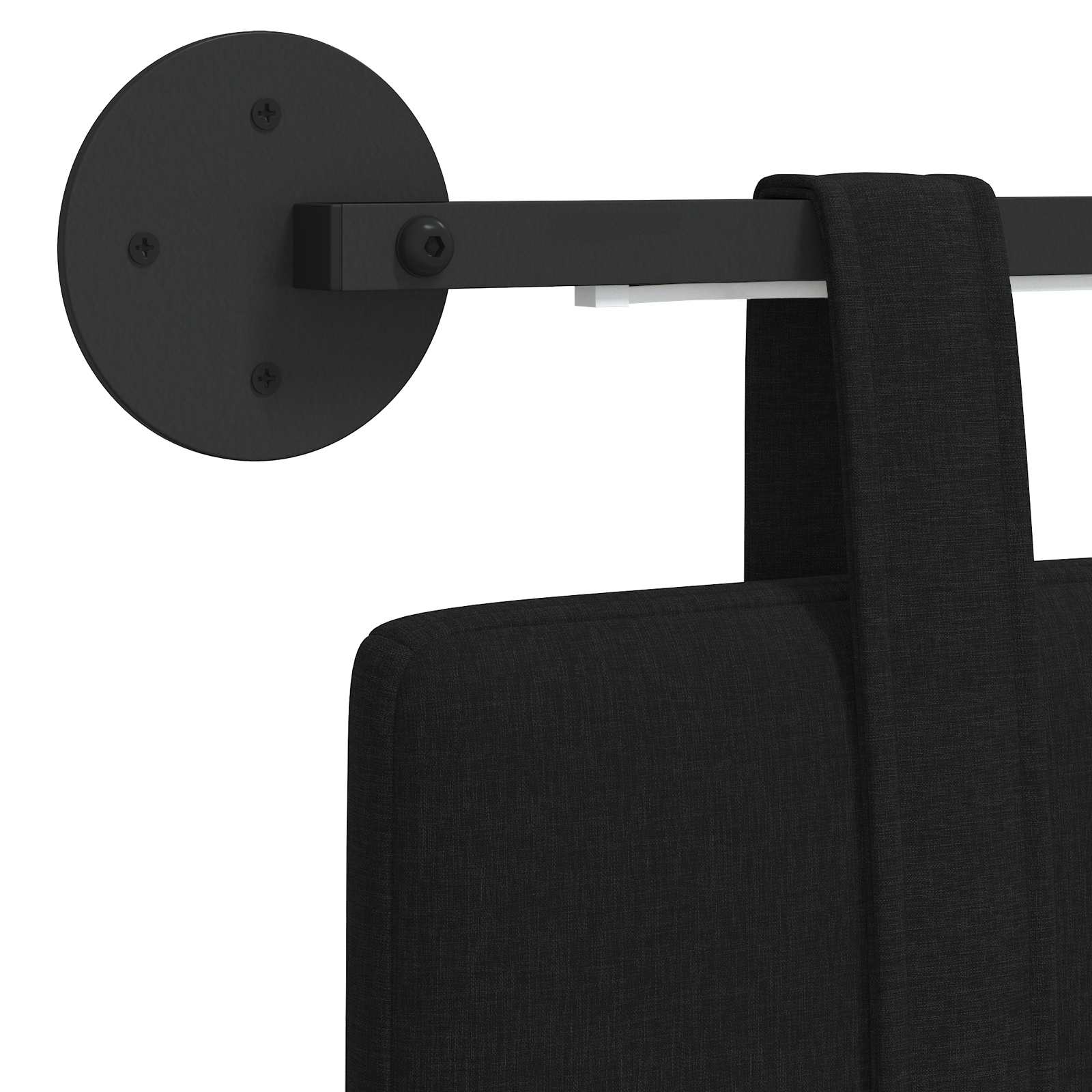 Hängendes Kopfteil Mit LED Licht Schwarz Stoff