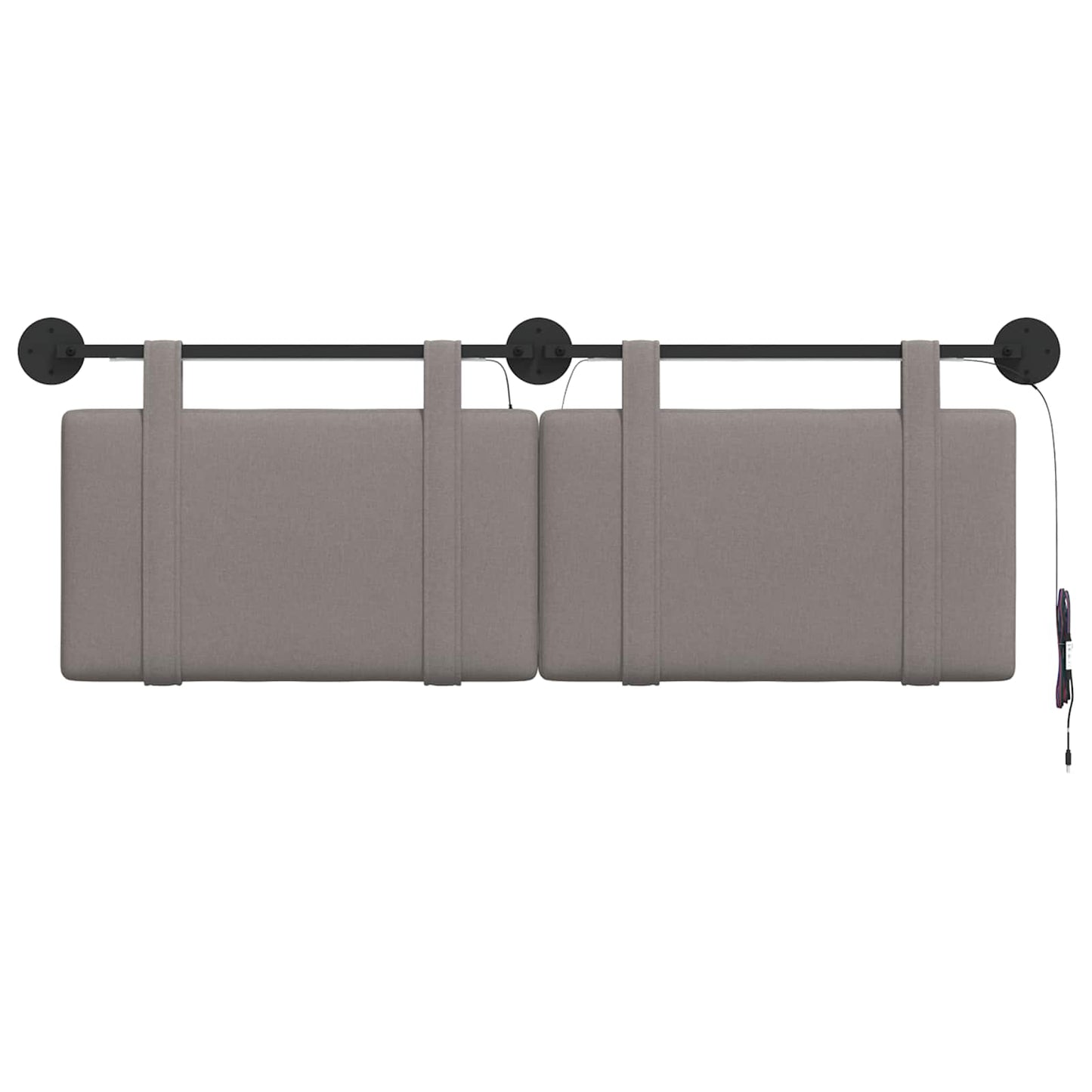 Hängendes Kopfteil Mit LED Licht Taupe Stoff
