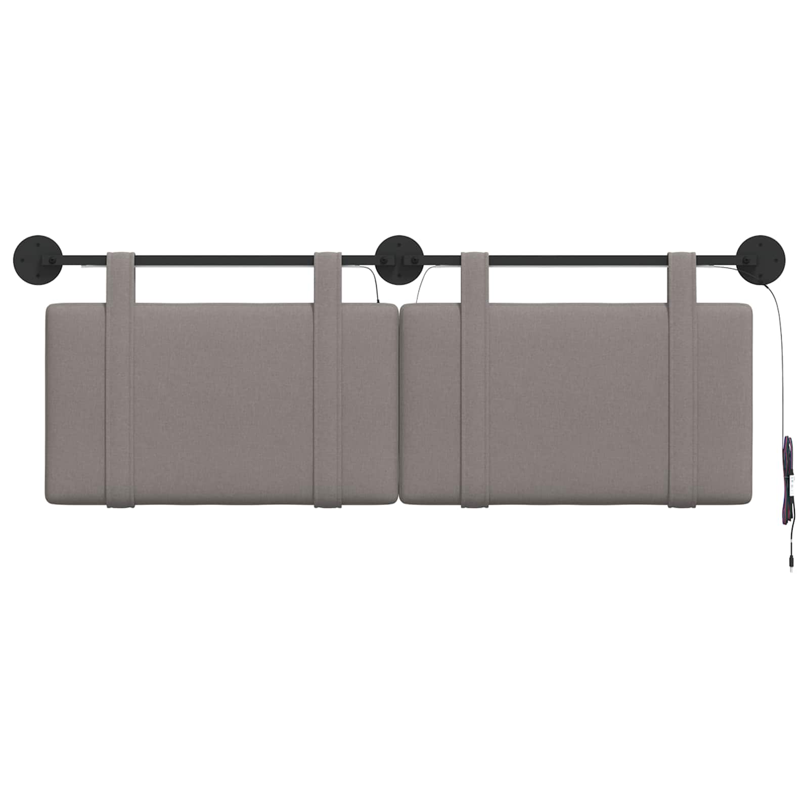 Hängendes Kopfteil Mit LED Licht Taupe Stoff