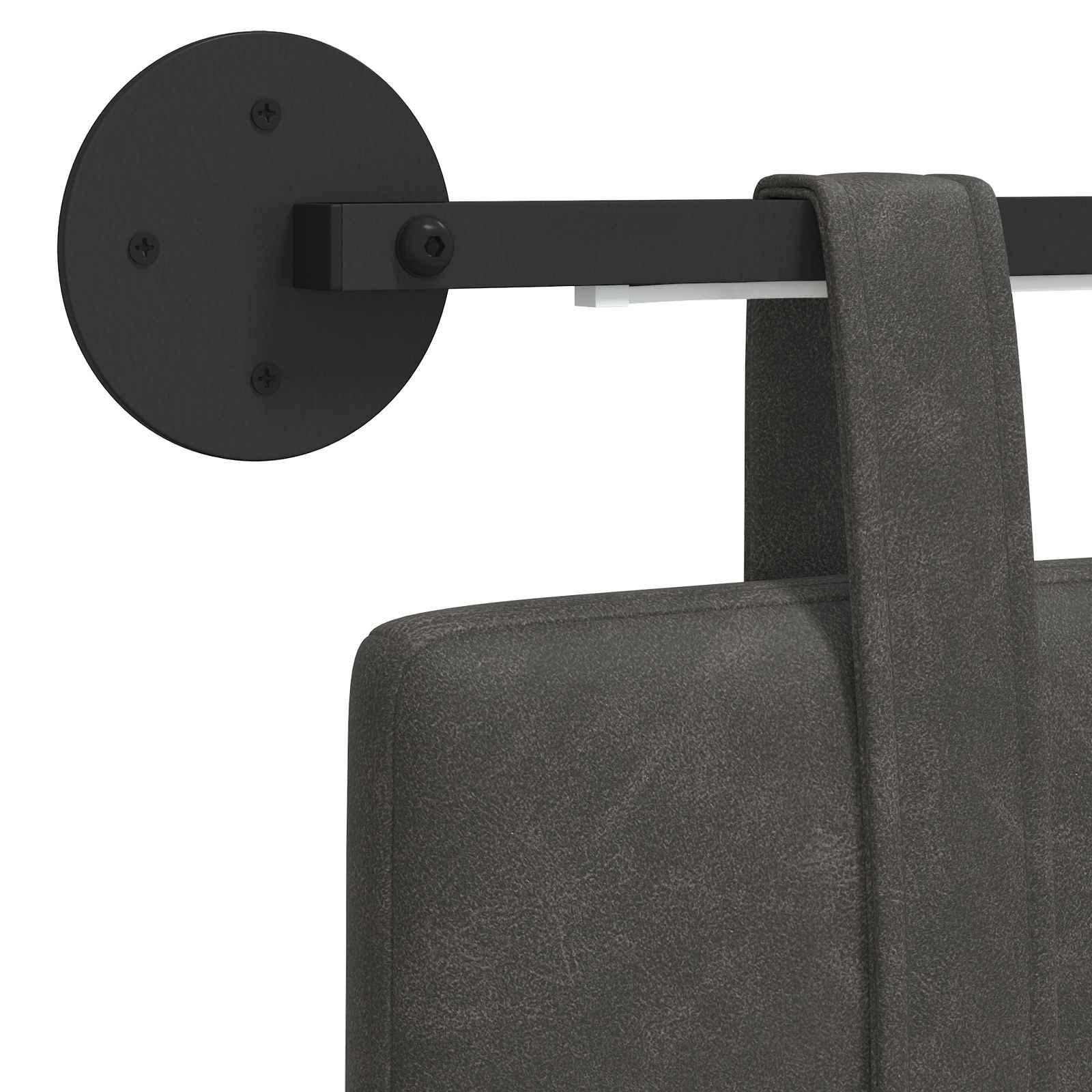 Hängendes Kopfteil Mit LED Licht Schwarz Antikes PU