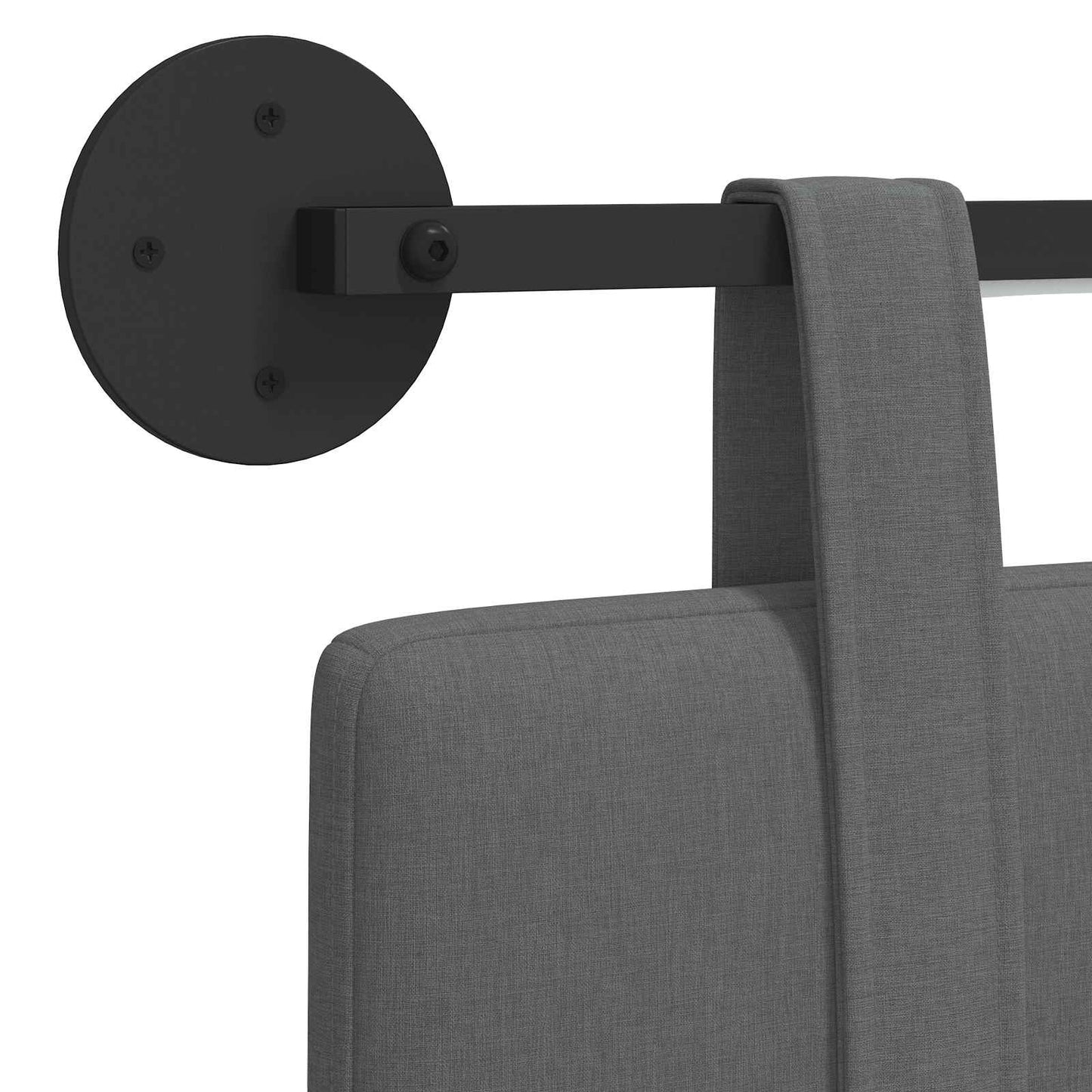 Hängendes Kopfteil Mit LED Licht Dunkelgrau Stoff