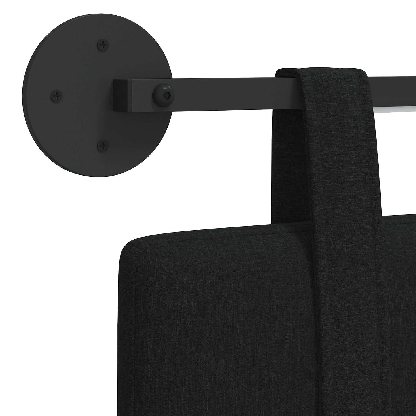 Hängendes Kopfteil Mit LED Licht Schwarz Stoff
