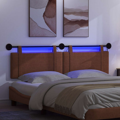 Hängendes Kopfteil Mit LED Licht Braun Antikes PU