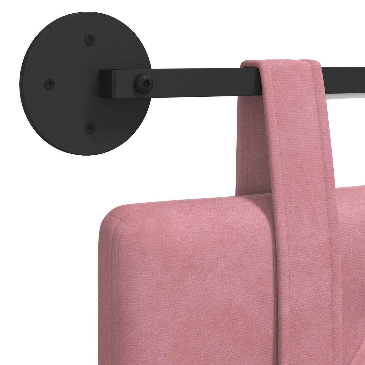 Hängendes Kopfteil Mit LED Licht Rosa Samt