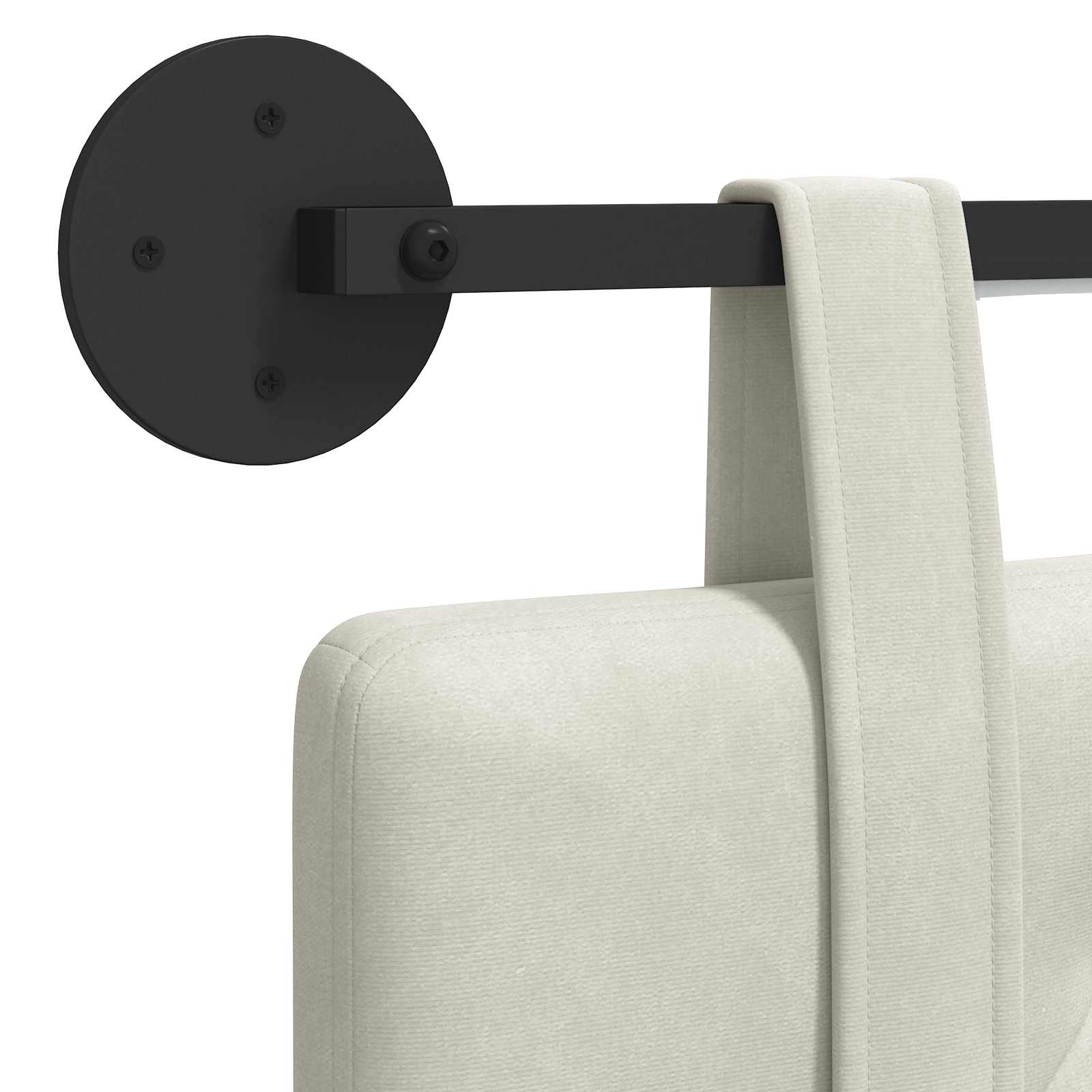Hängendes Kopfteil Mit LED Licht Creme Samt