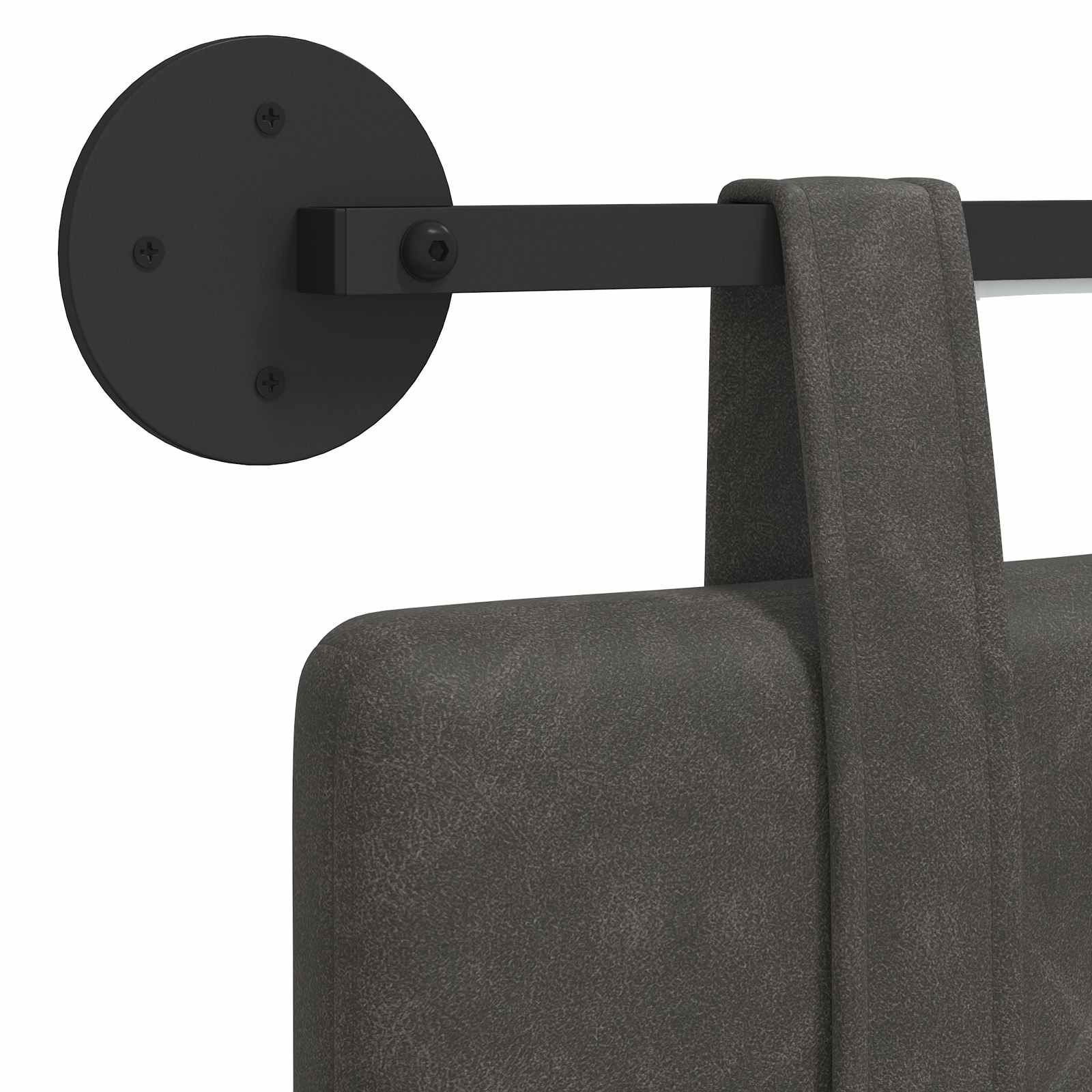 Hängendes Kopfteil Mit LED Licht Schwarz Antikes PU