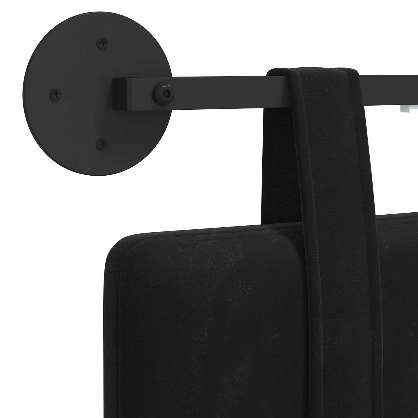 Hängendes Kopfteil Mit LED Licht Schwarz Samt