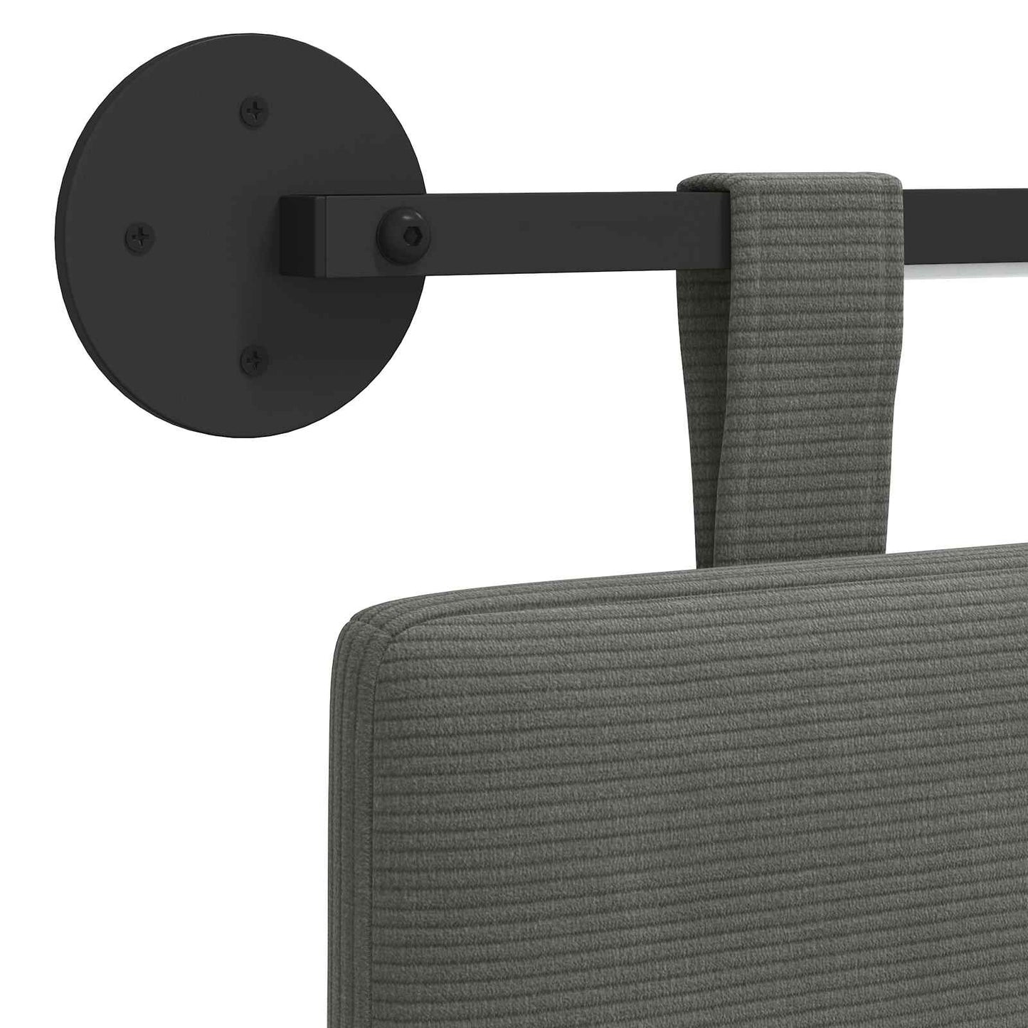 Hängendes Kopfteil Mit LED Licht Dunkelgrau Cordstoff
