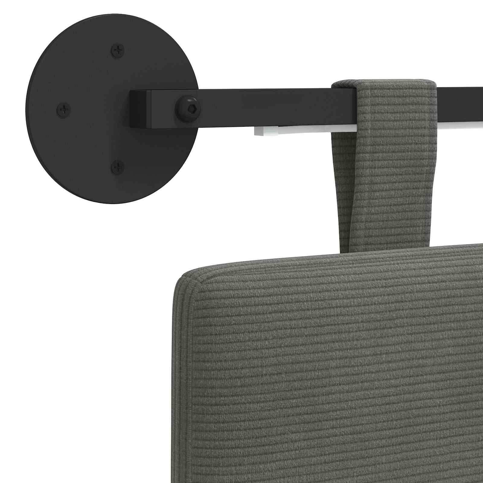 Hängendes Kopfteil Mit LED Licht Dunkelgrau Cordstoff