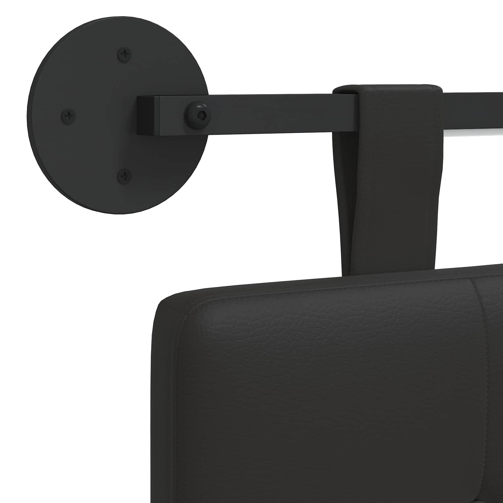 Hängendes Kopfteil Mit LED Licht Schwarz Kunstleder