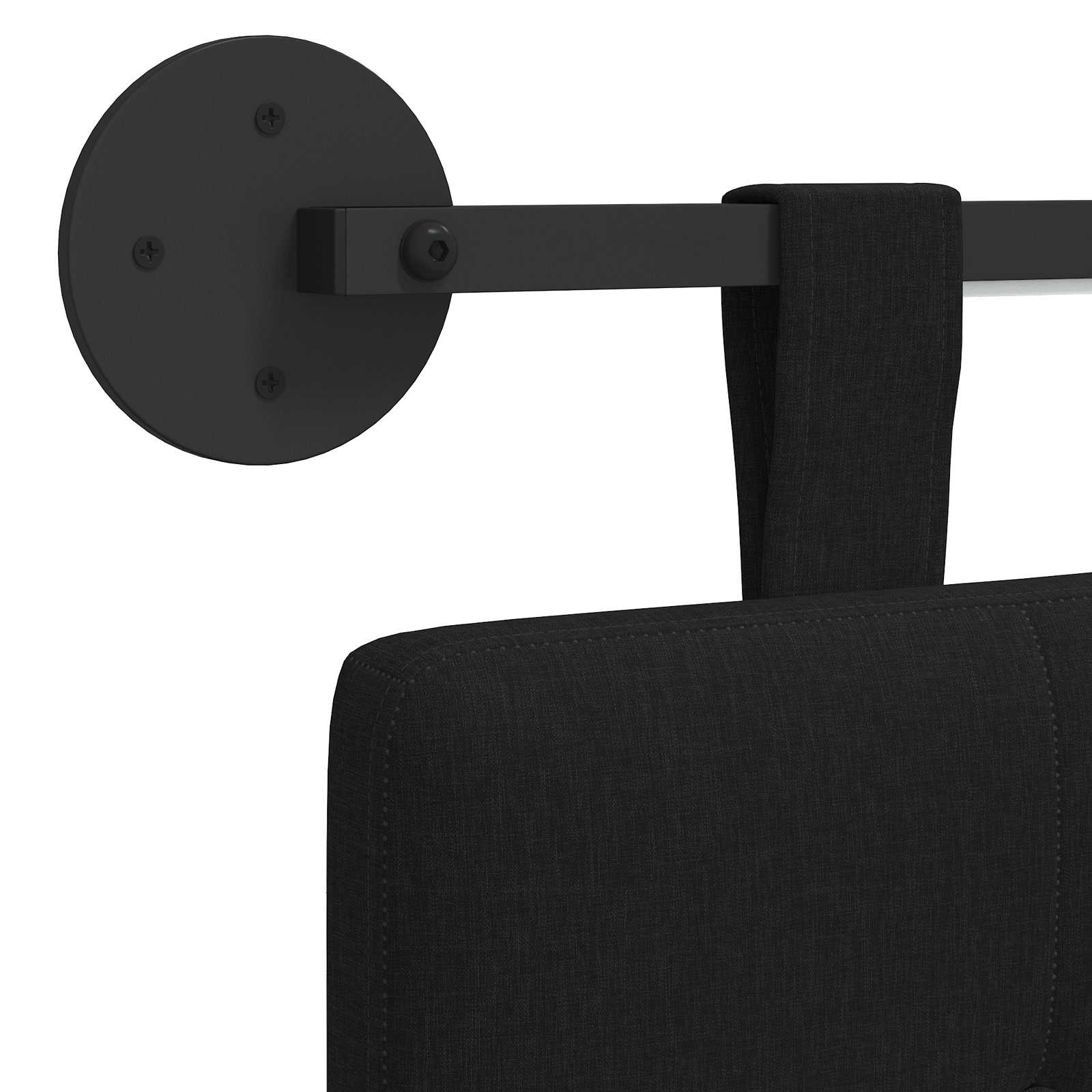 Hängendes Kopfteil Mit LED Licht Schwarz Stoff
