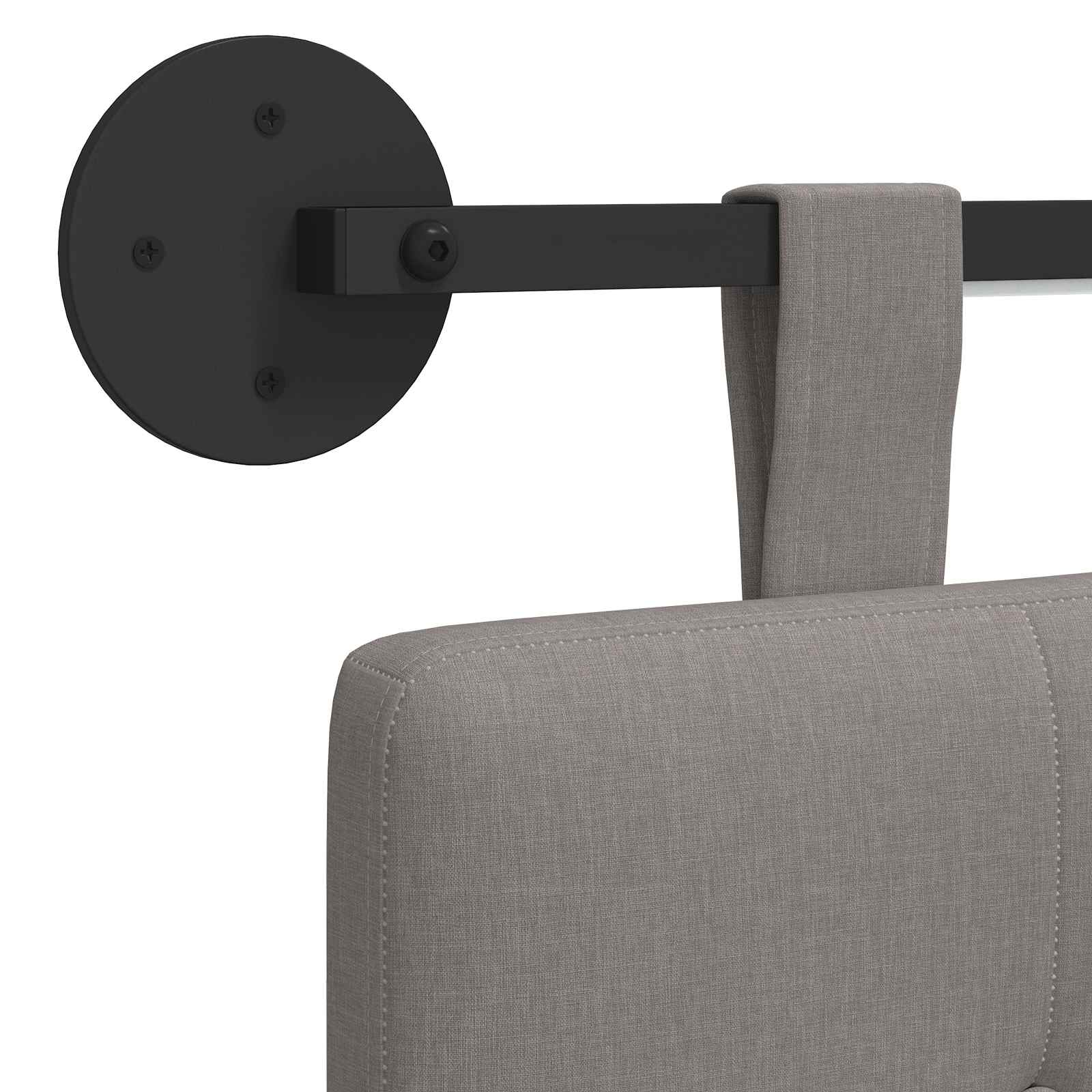 Hängendes Kopfteil Mit LED Licht Taupe Stoff