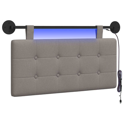Hängendes Kopfteil Mit LED Licht Taupe Stoff