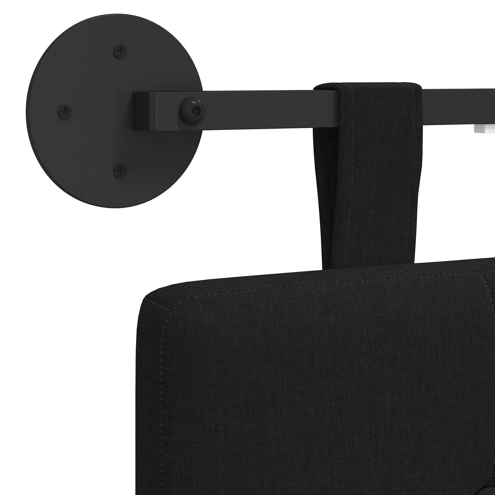 Hängendes Kopfteil Mit LED Licht Schwarz Stoff