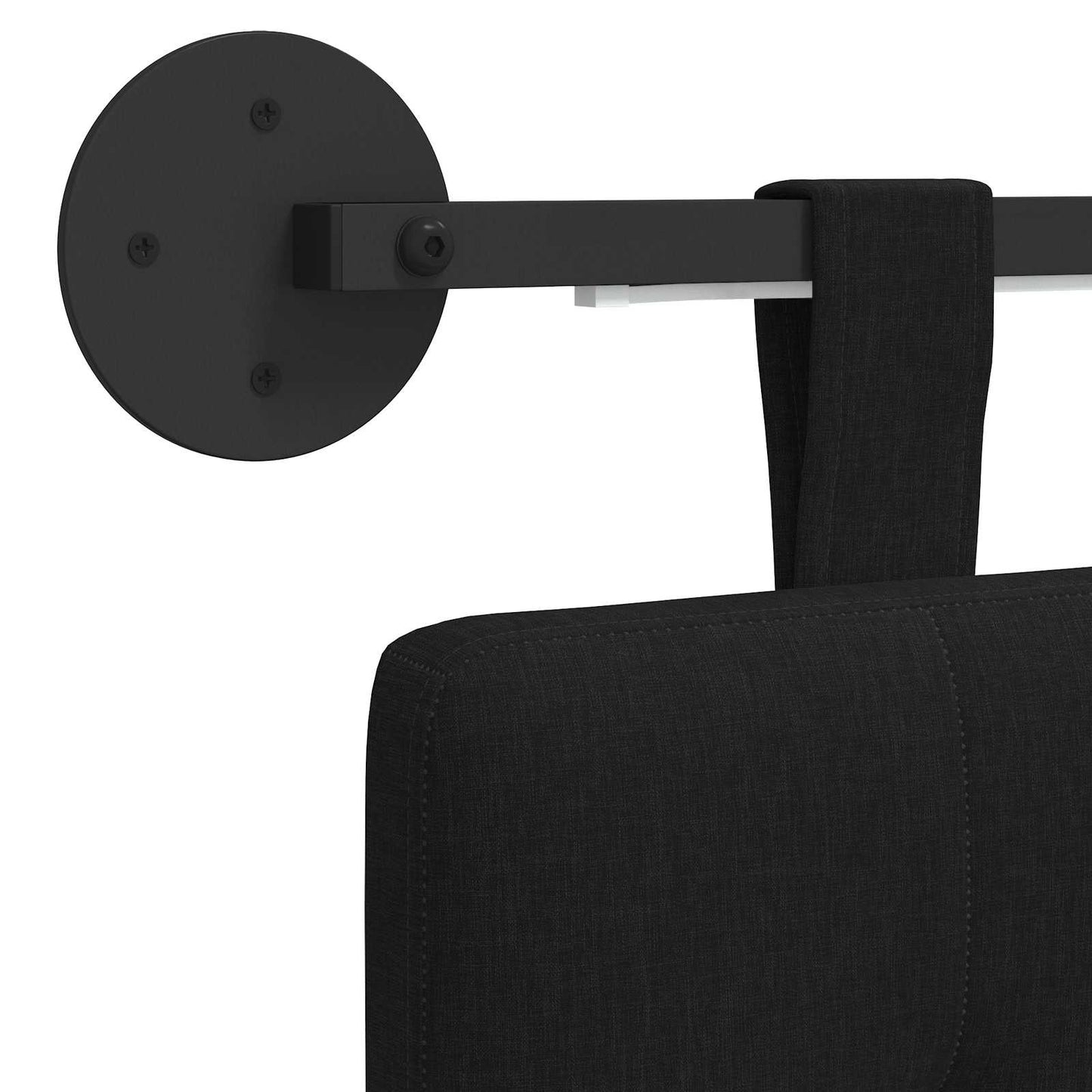 Hängendes Kopfteil Mit LED Licht Schwarz Stoff
