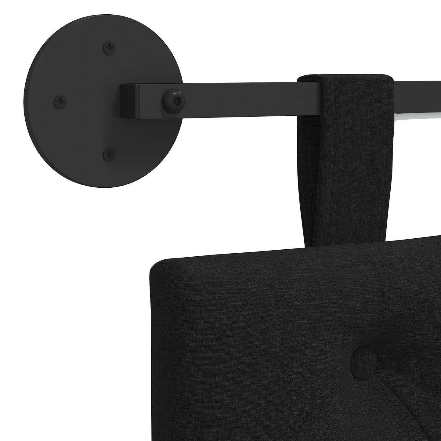Hängendes Kopfteil Mit LED Licht Schwarz Stoff