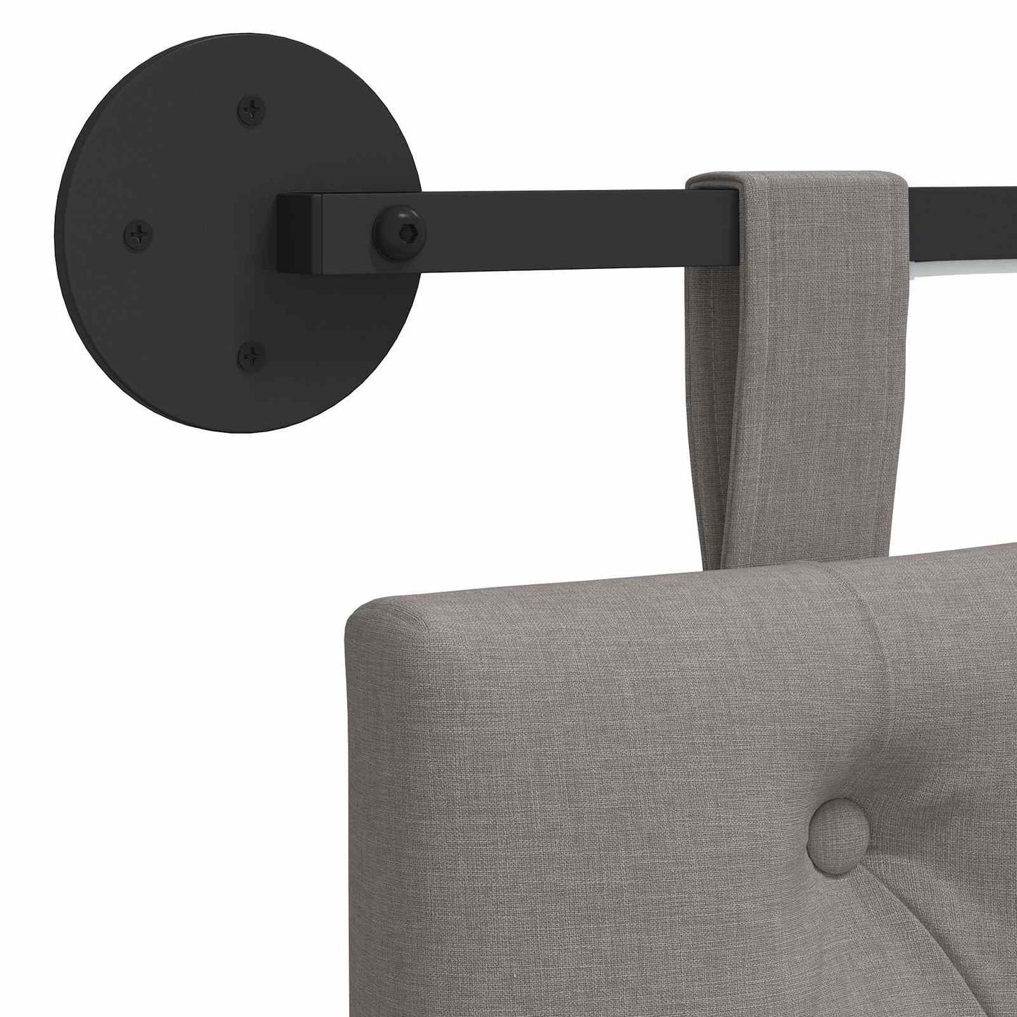 Hängendes Kopfteil Mit LED Licht Taupe Stoff