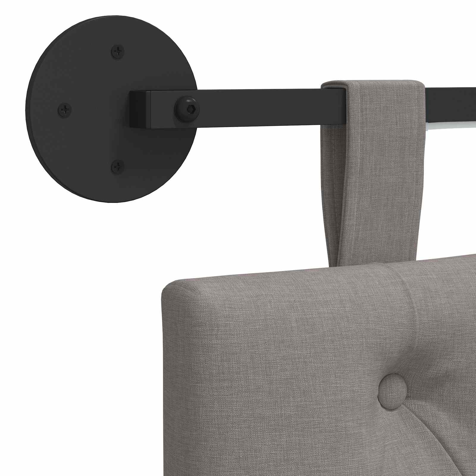 Hängendes Kopfteil Mit LED Licht Taupe Stoff