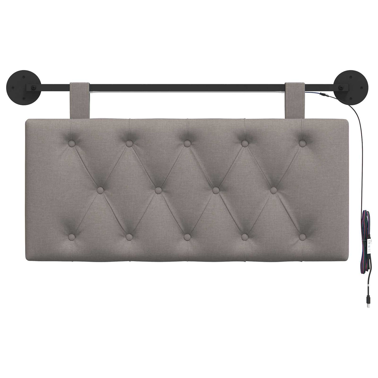 Hängendes Kopfteil Mit LED Licht Taupe Stoff