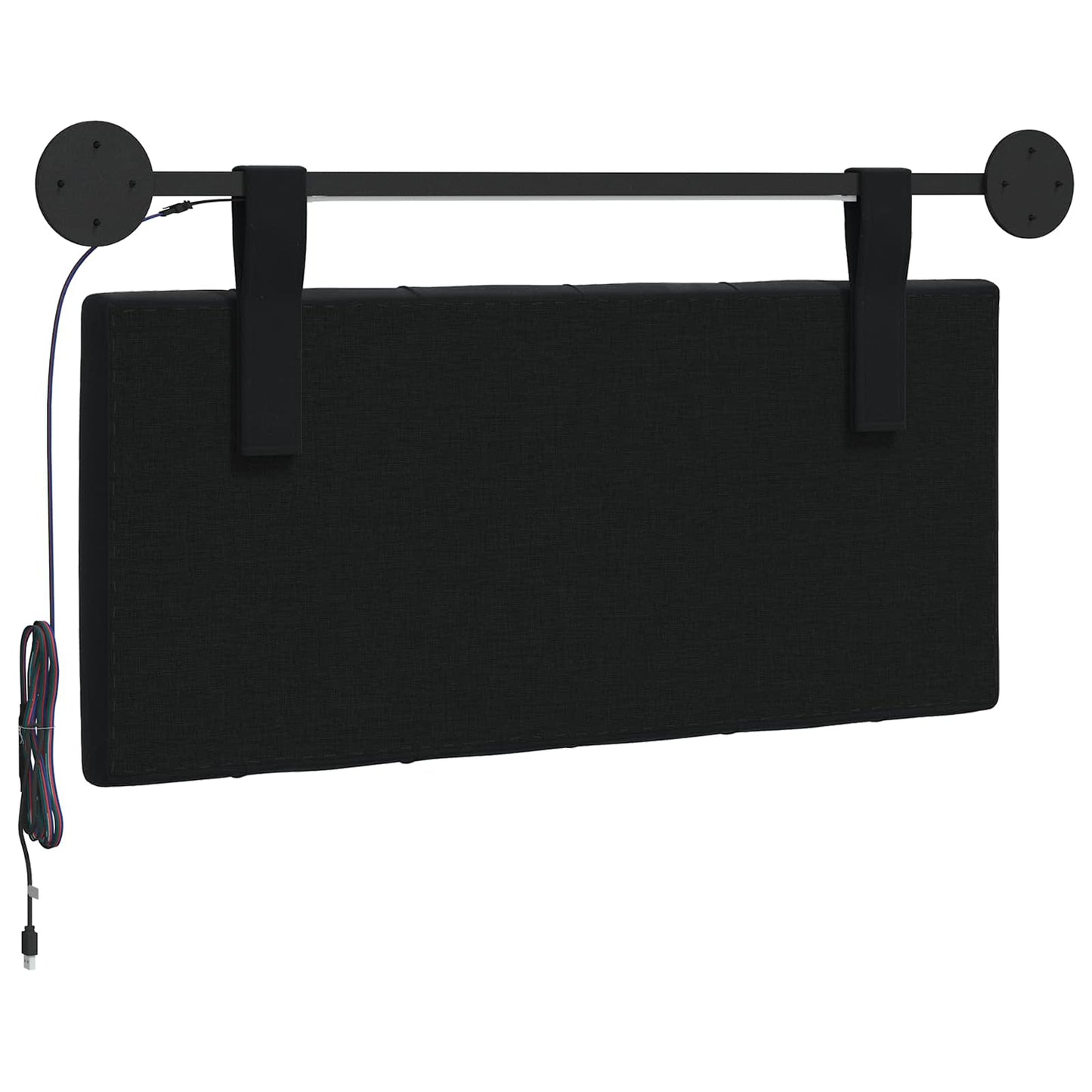 Hängendes Kopfteil Mit LED Licht Schwarz Samt
