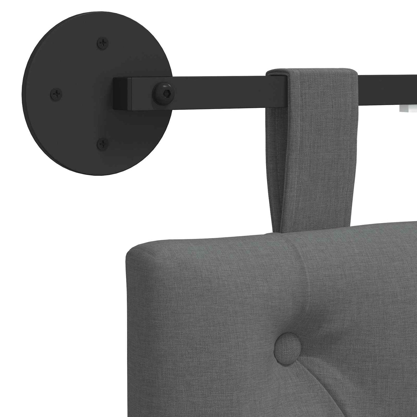 Hängendes Kopfteil Mit LED Licht Dunkelgrau Stoff