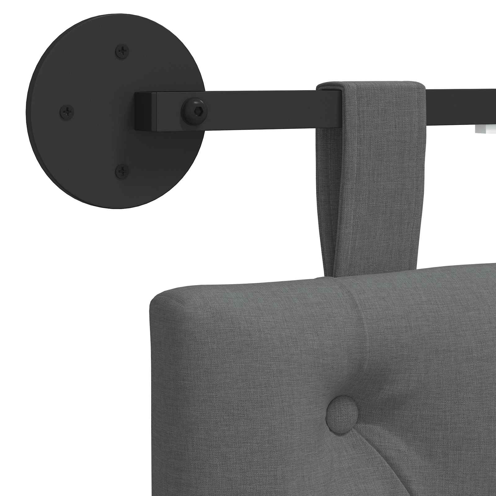 Hängendes Kopfteil Mit LED Licht Dunkelgrau Stoff