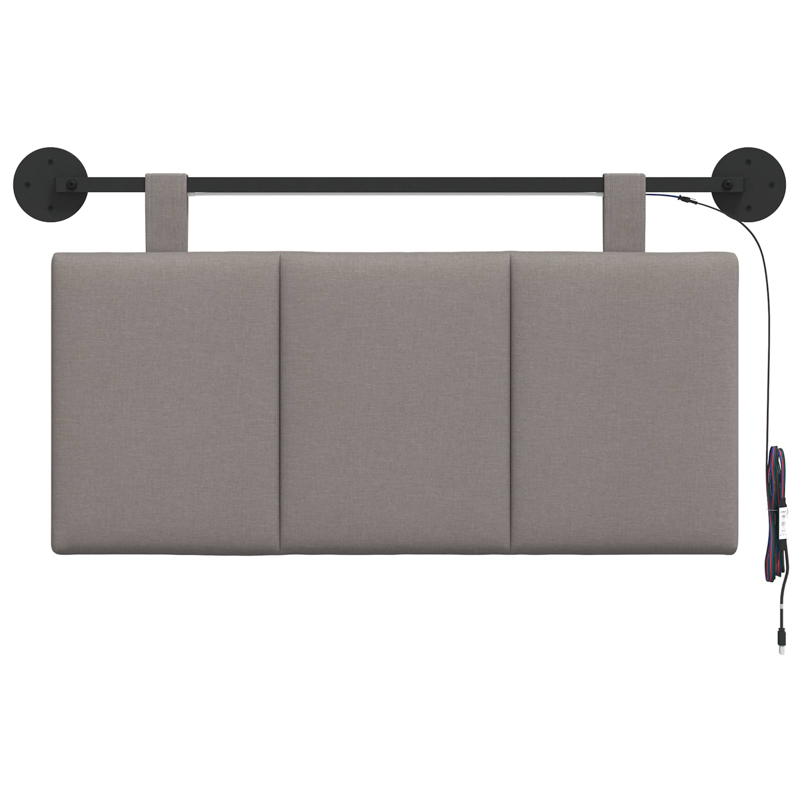 Hängendes Kopfteil Mit LED Licht Taupe Stoff