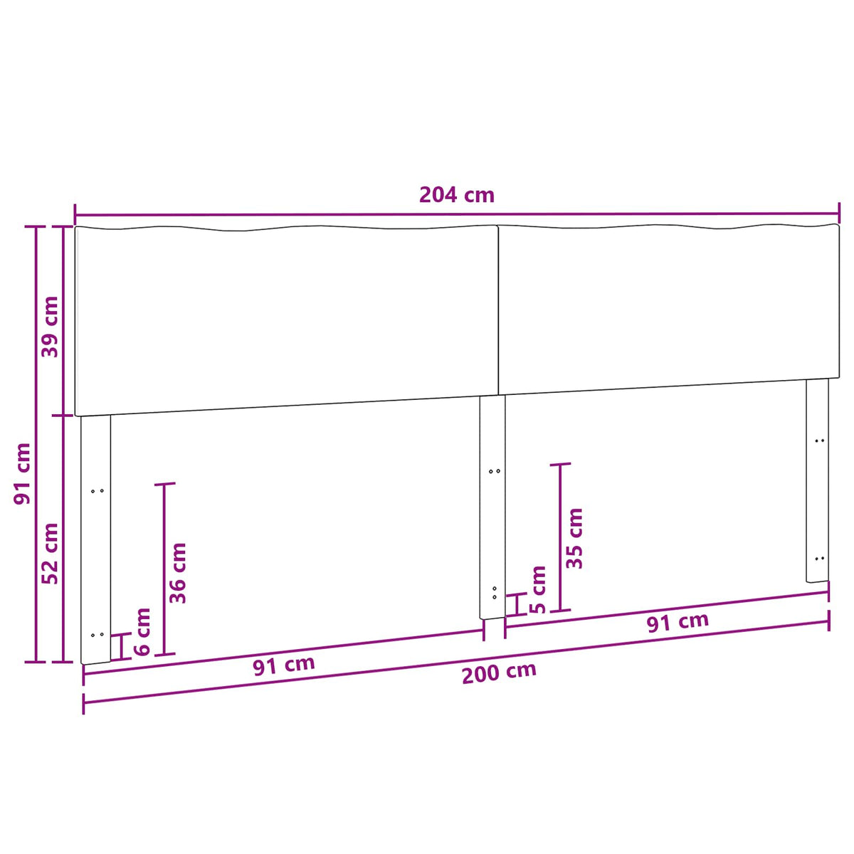 Kopfteil mit Live Edge ROSTOCK Natur 200 cm Massivholz Akazie