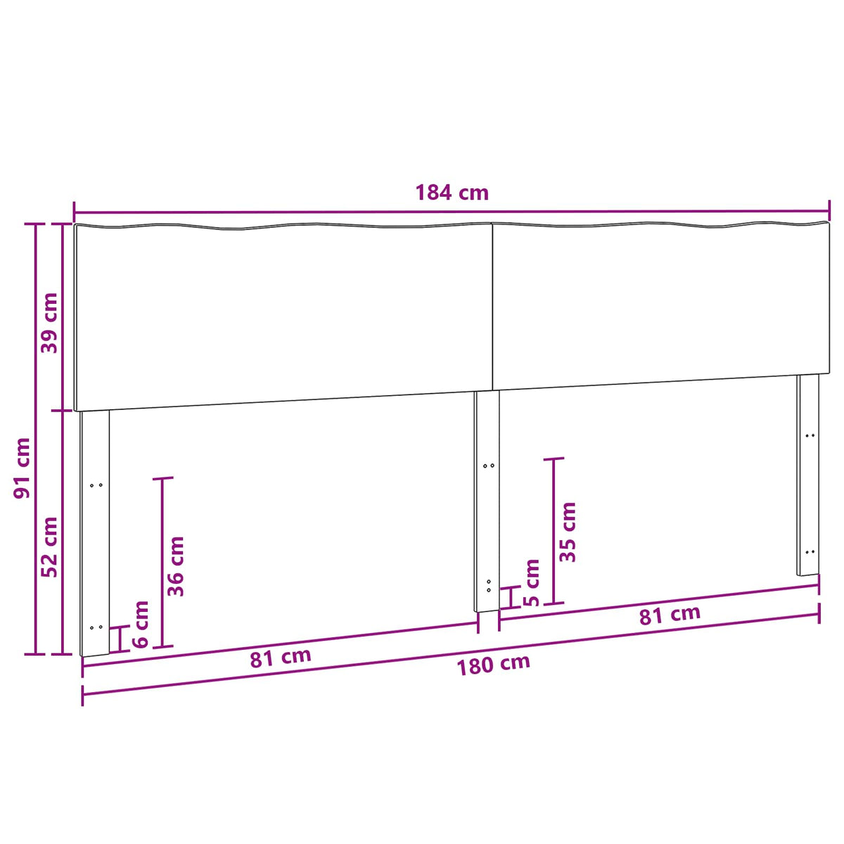 Kopfteil mit Live Edge ROSTOCK Dunkelbraun 180 cm