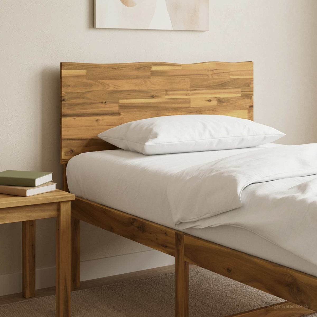 Kopfteil mit Live Edge ROSTOCK Weiß 90 cm Massivholz Akazie