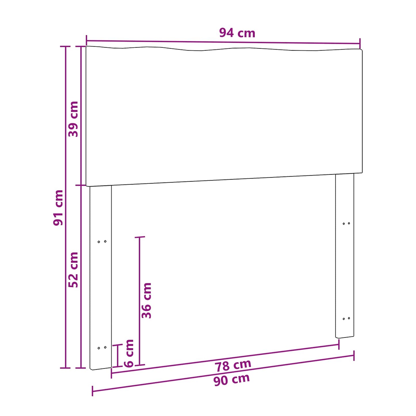 Kopfteil mit Live Edge ROSTOCK Natur 90 cm Massivholz Akazie