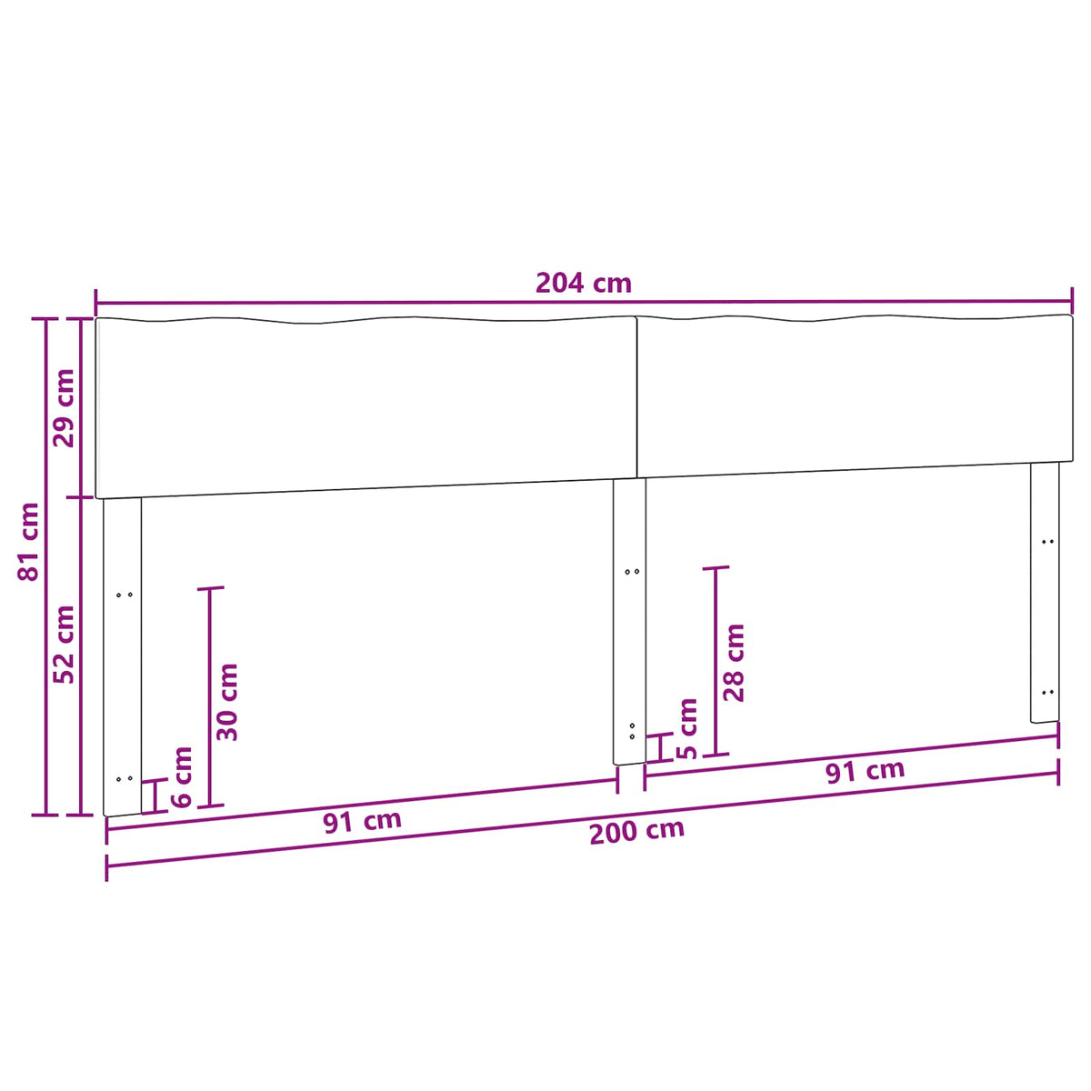 Kopfteil mit Live Edge ROSTOCK Dunkelbraun 200 cm