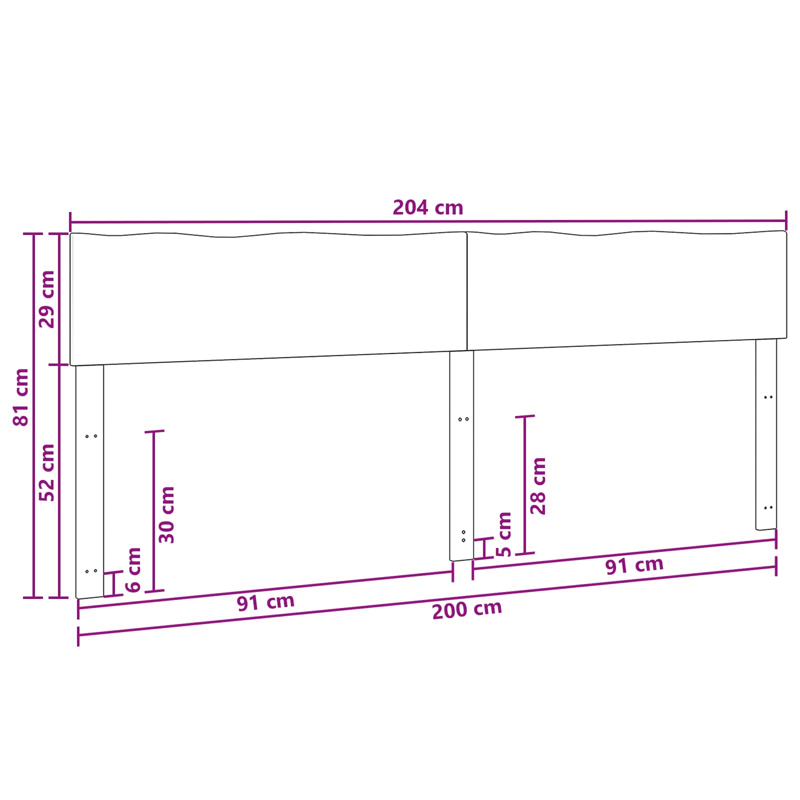 Kopfteil mit Live Edge ROSTOCK Dunkelbraun 200 cm