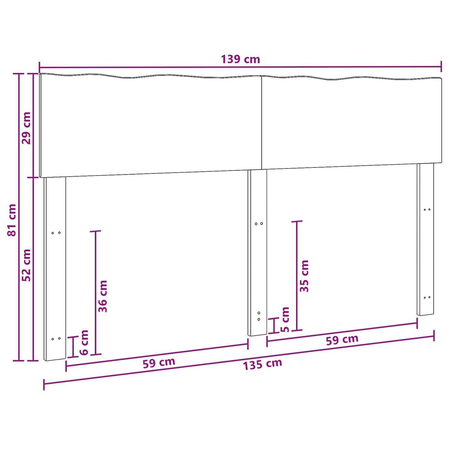 Kopfteil mit Live Edge ROSTOCK Dunkelbraun 135 cm