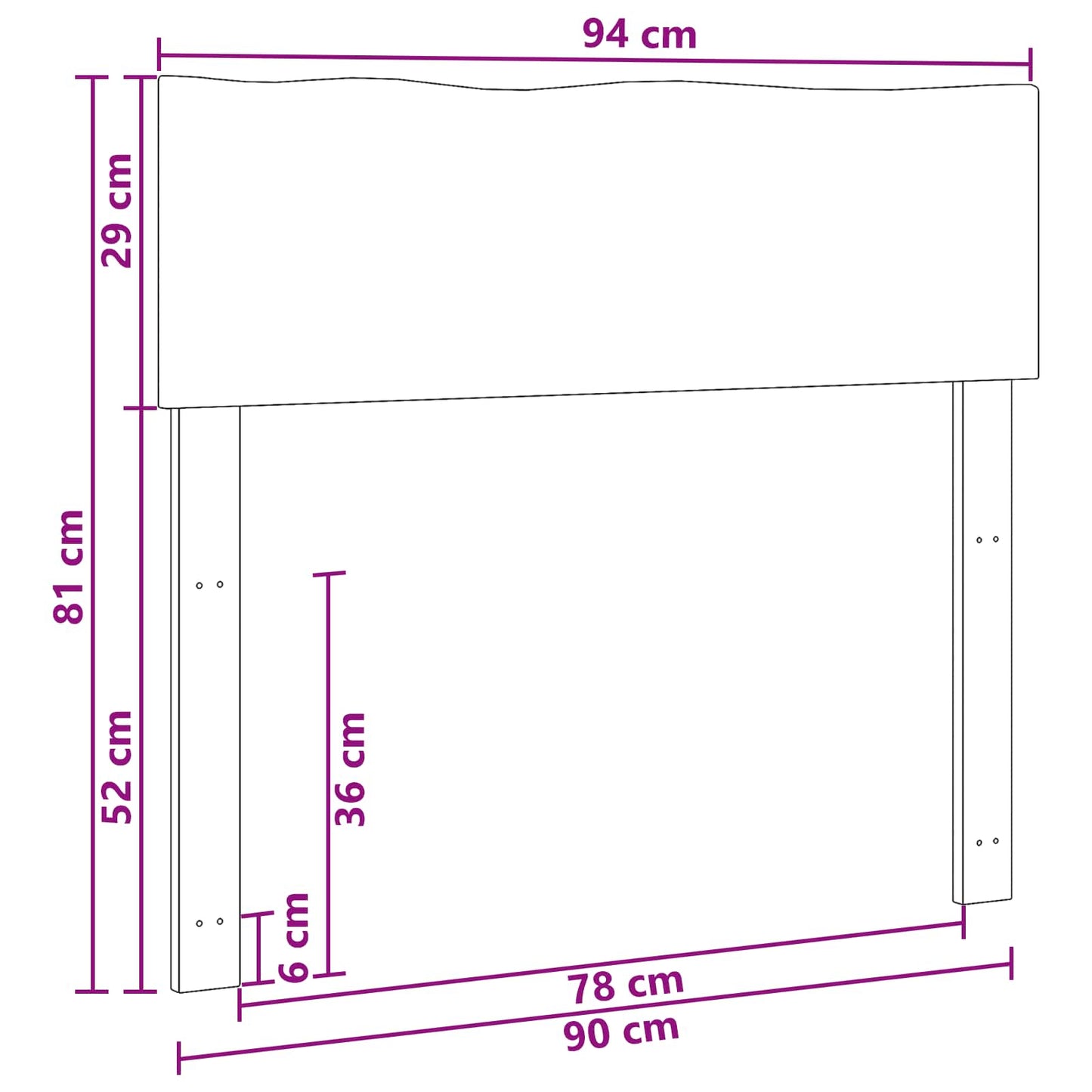 Kopfteil mit Live Edge ROSTOCK Weiß 90 cm Massivholz Akazie
