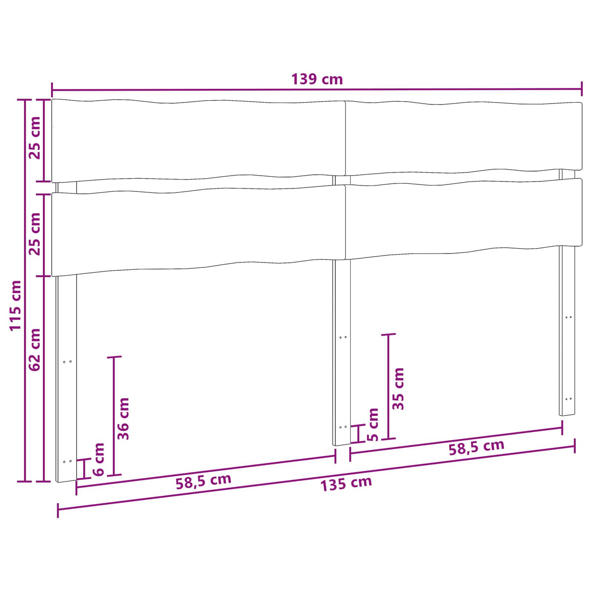 Kopfteil mit Live Edge ROSTOCK Dunkelbraun 135 cm