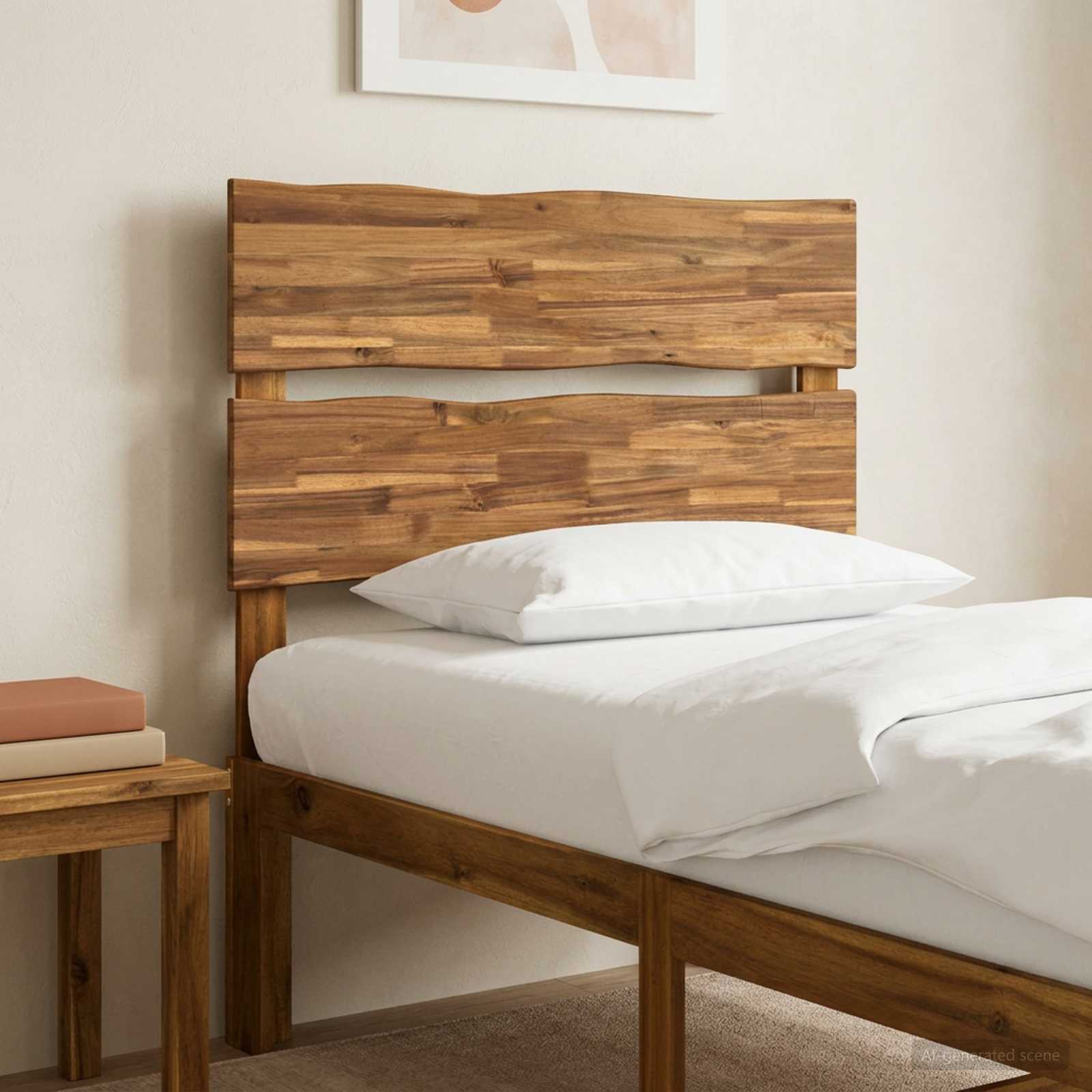 Kopfteil mit Live Edge ROSTOCK Natur 90 cm Massivholz Akazie