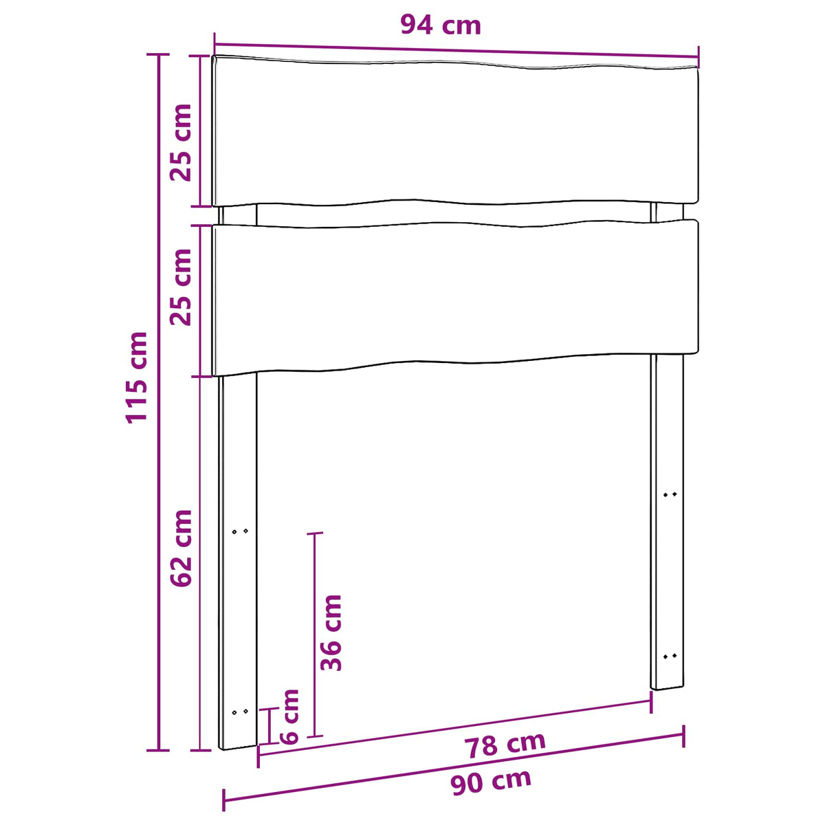 Kopfteil mit Live Edge ROSTOCK Dunkelbraun 90 cm