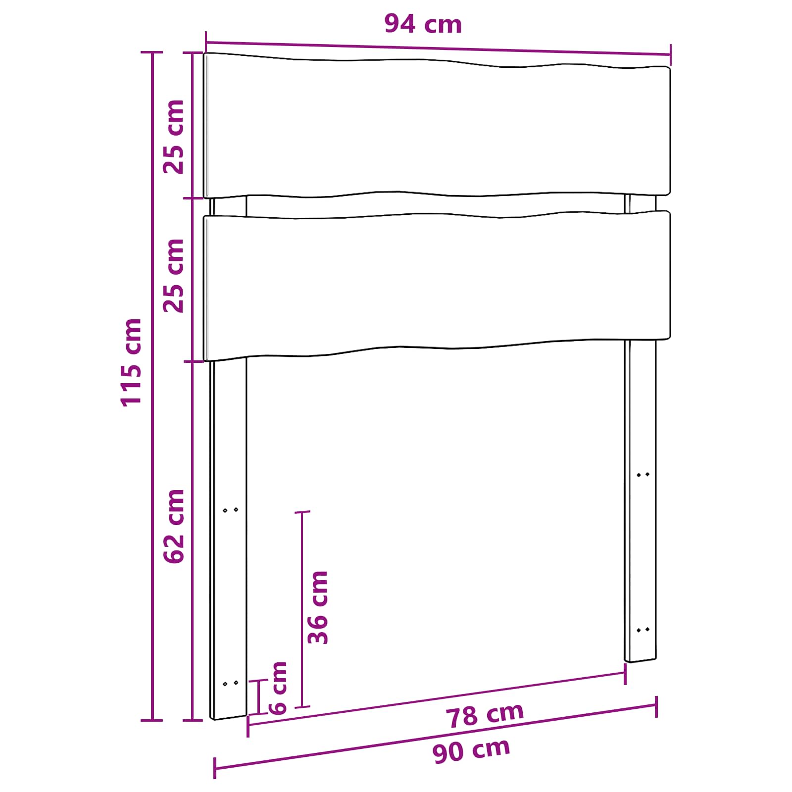 Kopfteil mit Live Edge ROSTOCK Natur 90 cm Massivholz Akazie