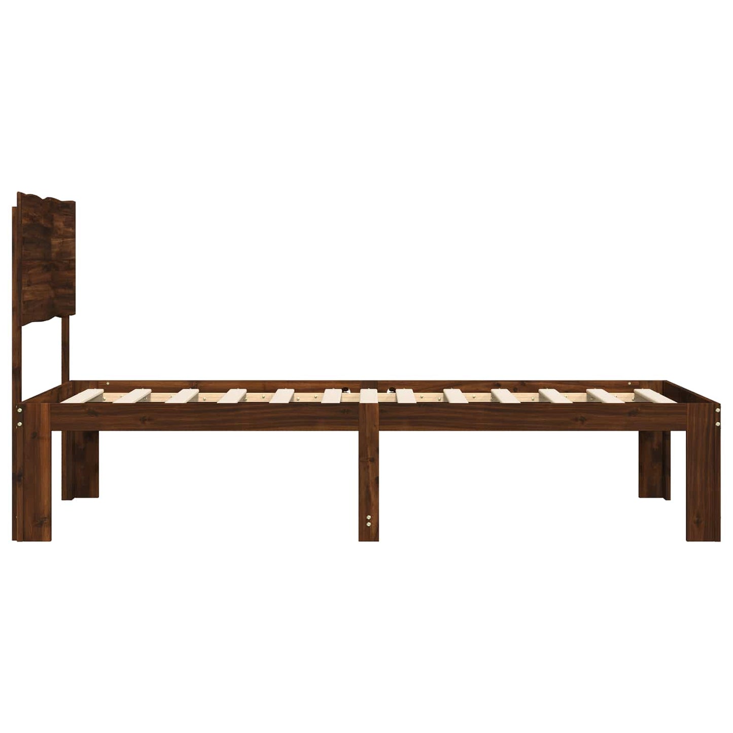 Einzelbettgestell mit Kopfteil ROSTOCK Dunkelbraun 90 x 190 cm
