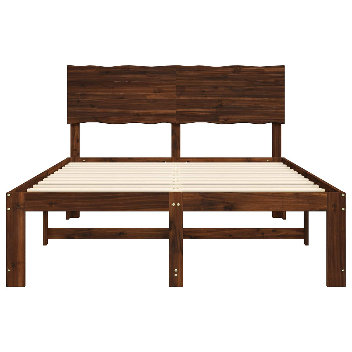 Doppelbettgestell mit Kopfteil ROSTOCK Dunkelbraun 120 x 190 cm