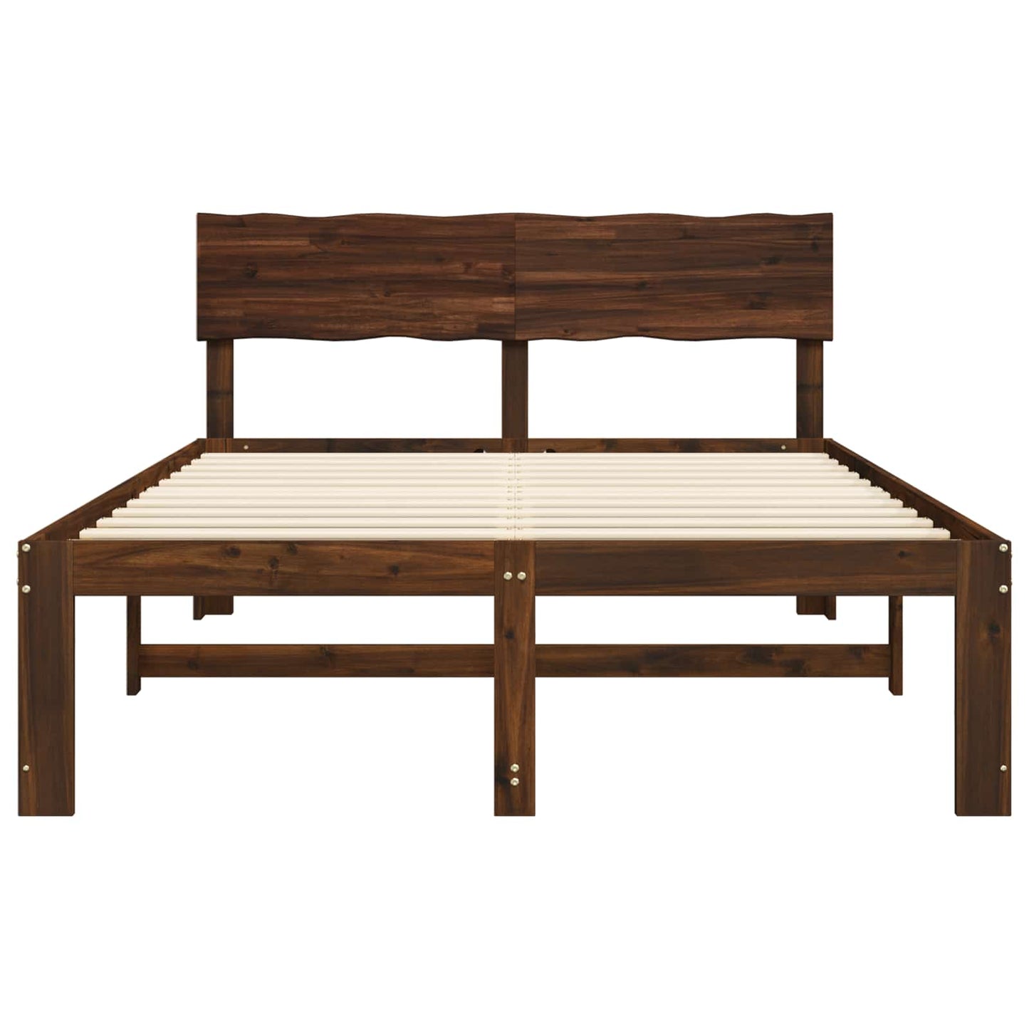 Doppelbettgestell mit Kopfteil ROSTOCK Dunkelbraun 135 x 190 cm