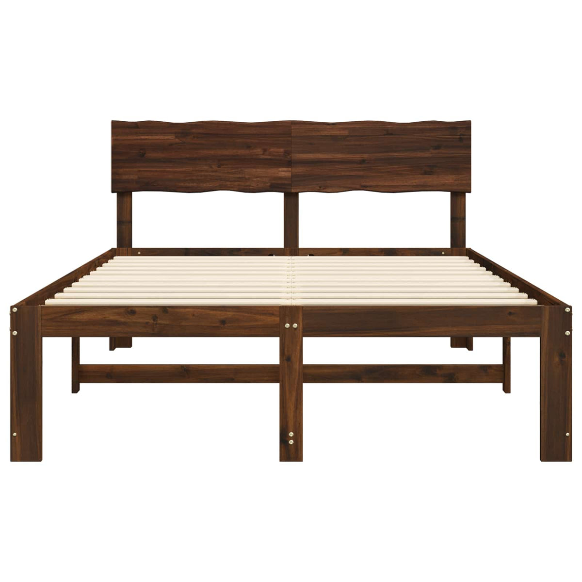Doppelbettgestell mit Kopfteil ROSTOCK Dunkelbraun 140 x 190 cm