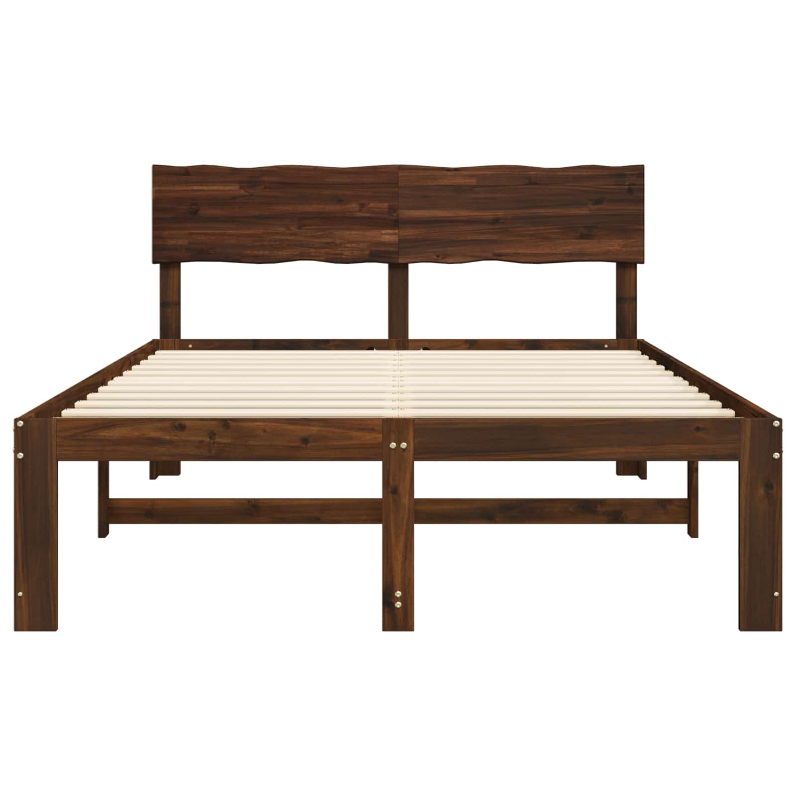 Doppelbettgestell mit Kopfteil ROSTOCK Dunkelbraun 140 x 190 cm